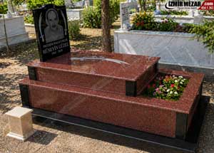 Kırmızı mezar fiyatları - Zülfikar model mezarlar - Granit mezarlar- model 68 -izmirmezar.com