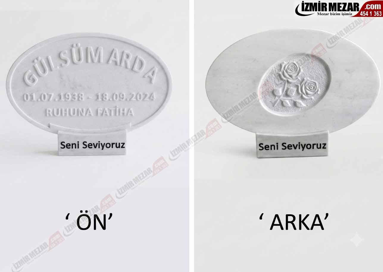 Mermer Baş Taşı Mb 11 | Kabartma Yazılı - izmirmezar.com